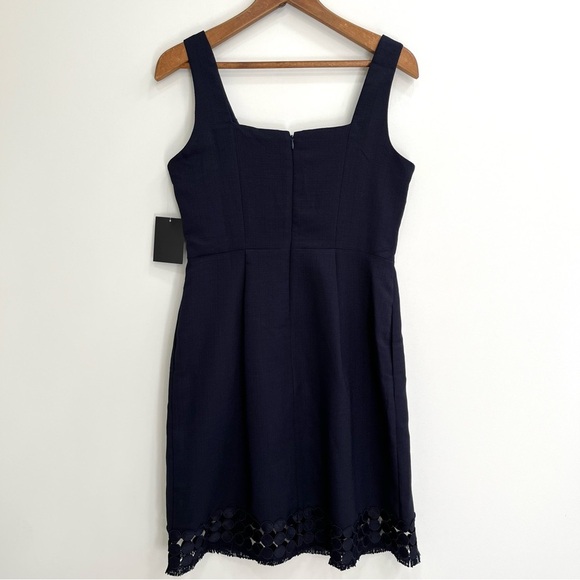 Donna Ricco for Boston Proper navy blue textured sleeveless sheath dress 8 - Picture 2 of 10